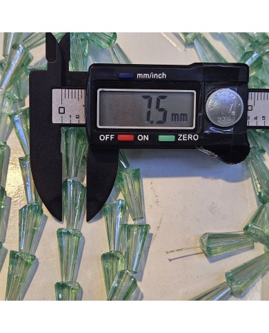 5 Adet İpe Dizili Deve Tabanı Huni Kristal Boncuk - Gece Mavisi