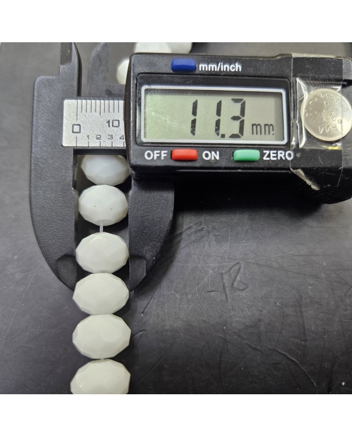 12mm İpe Dizili Kristal Boncuk Mat Sarı - 1 Dizi