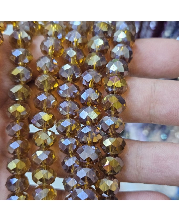 5 Adet İpe Dizili Yuvarlak Kristal Boncuk - Janjanlı Şeffaf