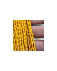 2mm İpe Dizili Kristal Boncuk Mat Sarı - 10 Dizi