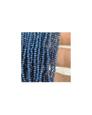 2mm İpe Dizili Kristal Boncuk Mat Lacivert - 10 Dizi