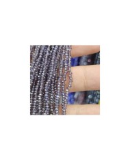 2mm İpe Dizili Kristal Boncuk Şeffaf Dumanlı Mor - 10 Dizi
