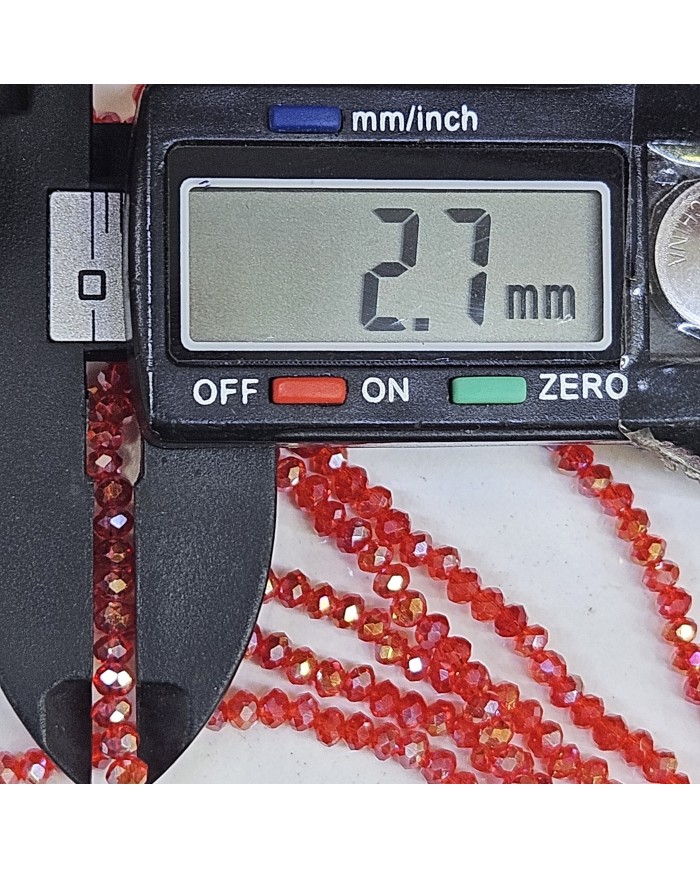 2mm İpe Dizili Kristal Boncuk Mat Turuncu - 10 Dizi