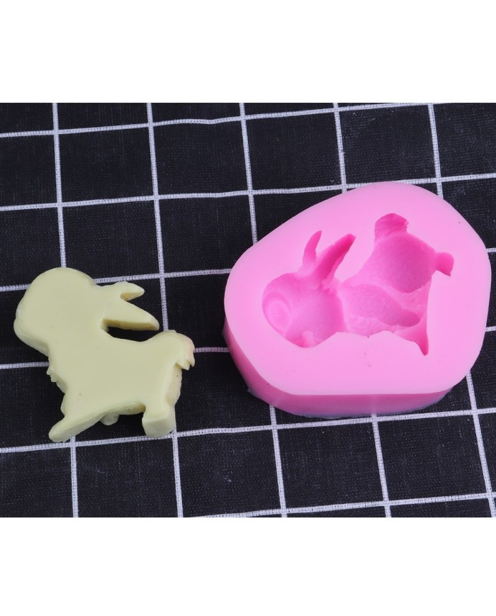 Tavşan Figürlü Epoksi Mum ve Beton Kalıbı - Kod: 964B