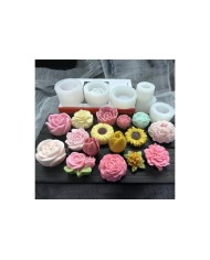 Şakayık Çiçeği Epoksi Mum ve Beton Kalıbı - Kod: 971B