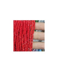 3mm İpe Dizili Kristal Boncuk Mat Canlı Kırmızı - 10 Dizi