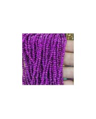 3mm İpe Dizili Kristal Boncuk Metalik Kaplama Mor - 10 Dizi