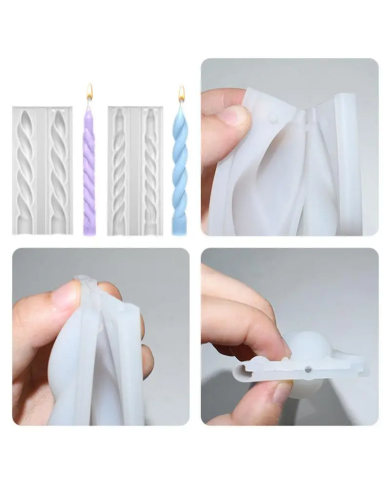 3D Spiral Geometri Mum Kalıbı - Hobi Silikon Kalıbı -Kod:1115