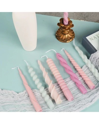 Pimli Burgu Şamdan Sık Örgü Mum Kalıbı - Hobi Silikon Kalıbı