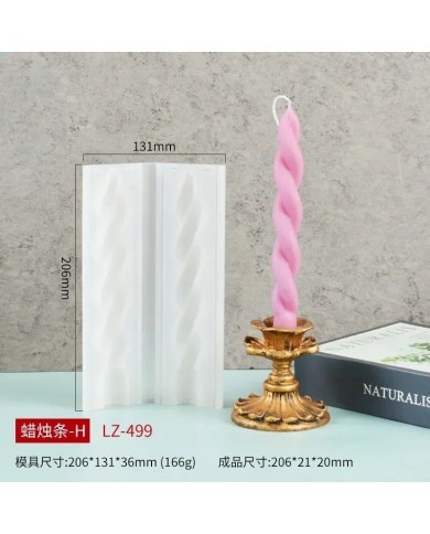 Pimli Burgu Şamdan Sık Örgü Mum Kalıbı - Hobi Silikon Kalıbı