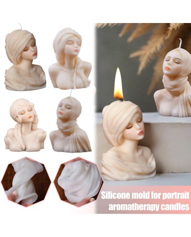 Kızılcık Şerbeti Örtülü Kadın Mum Beton Silikon Kalıp Kod 1257A