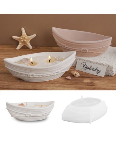 Mum Gemi Silikon Kalıp - Oval Kase, Tekne, Kavanoz ve Halat