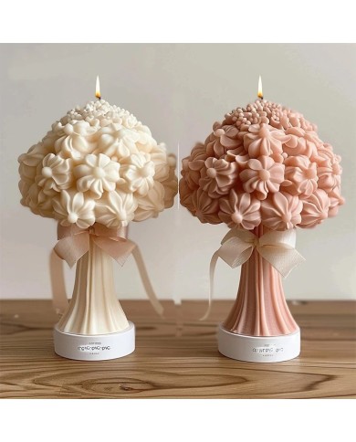 3D Gül Buketi Mum Silikon Kalıp -, Şakayık, Gül ve Çiçek Kümesi