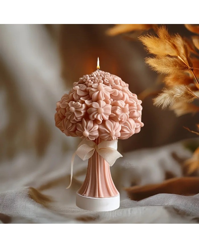 3D Gül Buketi Mum Silikon Kalıp -, Şakayık, Gül ve Çiçek Kümesi