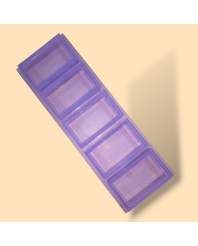 5 Adet Dikdörtgen Reçine Epoksi, Çoklu Mum,Sabun ve Beton Kalıbı 8 cm