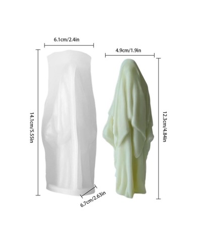 Pelerinli Büyücü Çarşaflı Kadın Cadılar Bayramı Mum Kalıbı -