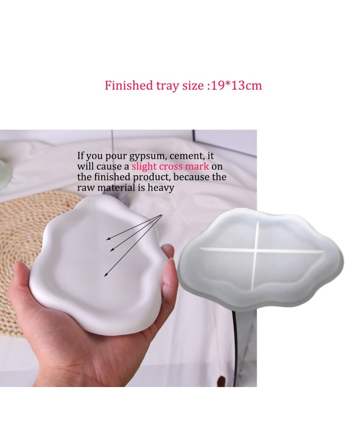 Bulut Şekilli Tepsi Bardak Altı Reçine Epoksi ve Beton Kalıbı -