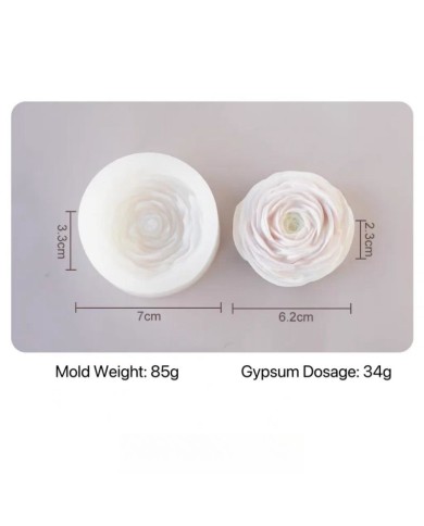 Gül Çiçeği Epoksi Mum ve Beton Kalıbı - Kod: 1265