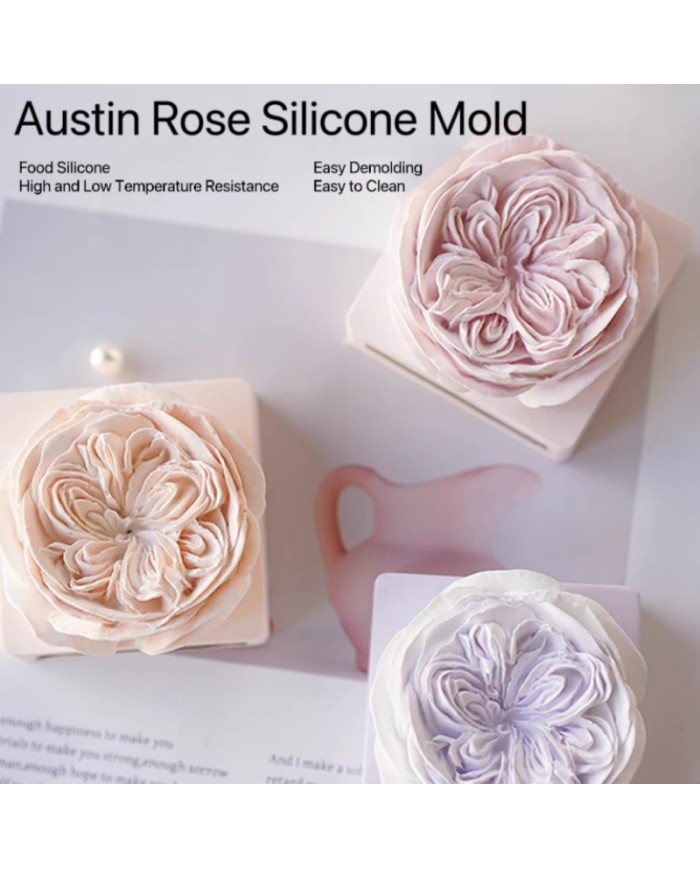 Gül Çiçeği Epoksi Mum ve Beton Kalıbı - Kod: 1265