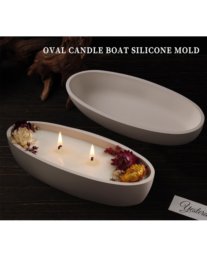 Tekne Model Mum Silikon Kalıp 30cm - Oval Kase, Tekne, Epoksi