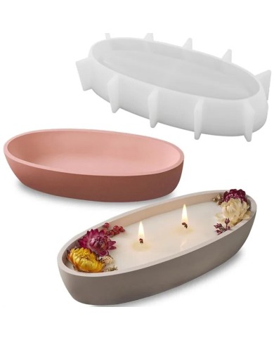 Tekne Model Mum Silikon Kalıp 30cm - Oval Kase, Tekne, Epoksi