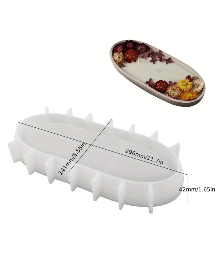 Tekne Model Mum Silikon Kalıp 30cm - Oval Kase, Tekne, Epoksi