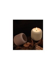 Geometrik File Desenli Yuvarlak Beton Saksı Kalıbı - Hobi