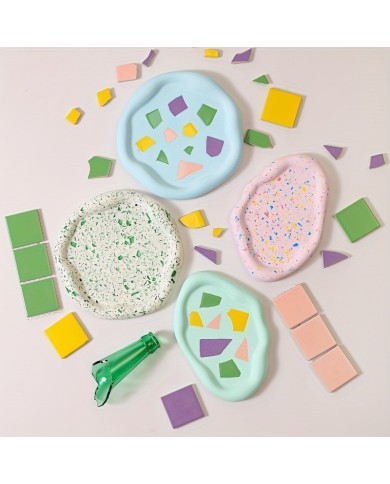 Asimetrik Tepsi Bardak Altı Reçine Epoksi ve Beton Kalıbı - Kod:1271