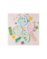 Asimetrik Yuvarlak Tepsi Bardak Altı Reçine Epoksi ve Beton Kalıbı - Kod:1272