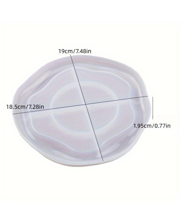 Asimetrik Yuvarlak Tepsi Bardak Altı Reçine Epoksi ve Beton Kalıbı - Kod:1272