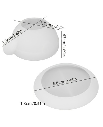 Aşk Kalpli Çay Fincanı- Epoksi ve Beton Kalıbı -Kod:1273