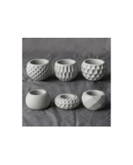 Geometrik Kristal Desenli Yuvarlak Beton Saksı Kalıbı - Hobi