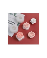 Katmerli Gül Çiçeği Epoksi Mum ve Beton Kalıbı - Kod: 1277