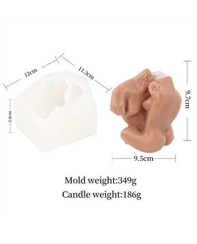 İskandinav Tarzı Sarılan Çift Mum Kalıbı - Hobi Silikon Kalıbı