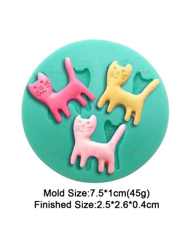 İki Boyutlu Bıyıklı Kedi Silikon Reçine Epoksi Silikon Kalıbı -