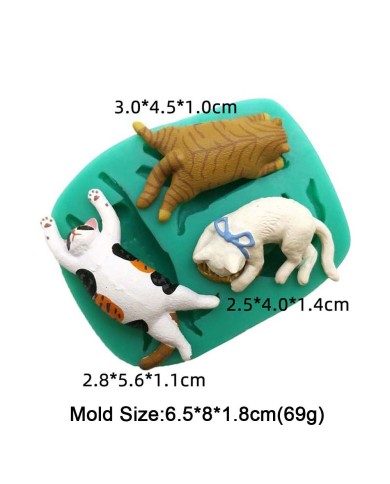 3D Şirin Kediler Silikon Reçine Epoksi Silikon Mum Kalıbı -