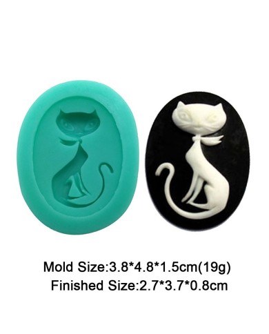 Modern & Asil Kedi Silikon Reçine Epoksi Silikon Mum Kalıbı -