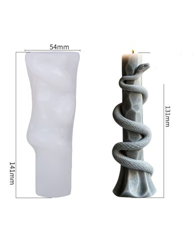 Sutun Üzeri Sarılmış Yılan Mum & Sabun Silikon Kalıp Modeli Kod