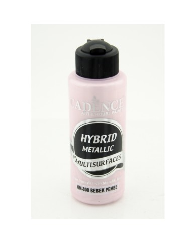 Hybrit (Multi Surface) Metalik Boya Bebek Pembe 120 ml - HM-808