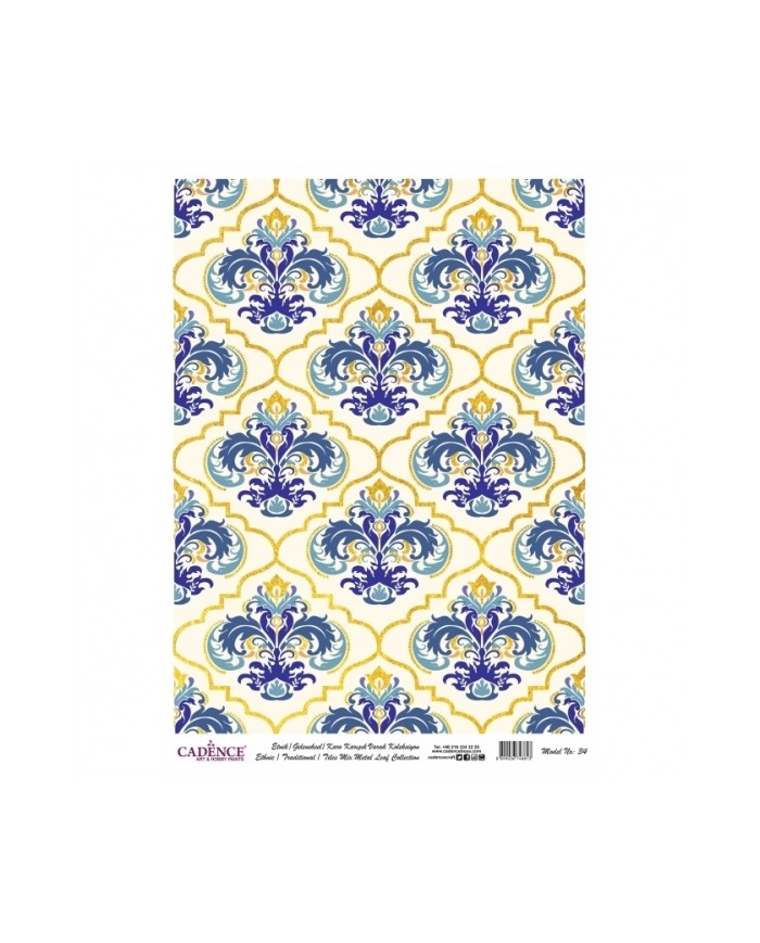 DESENLİ ALTIN VARAK PİRİNÇ DEKOPAJ 30*42 CM MODEL 034