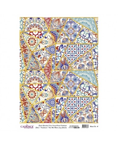 DESENLİ ALTIN VARAK PİRİNÇ DEKOPAJ 30*42 CM MODEL 041