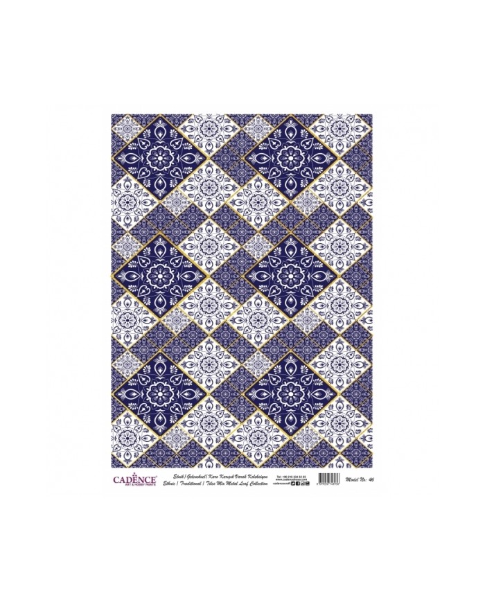 DESENLİ ALTIN VARAK PİRİNÇ DEKOPAJ 30*42 CM MODEL 046