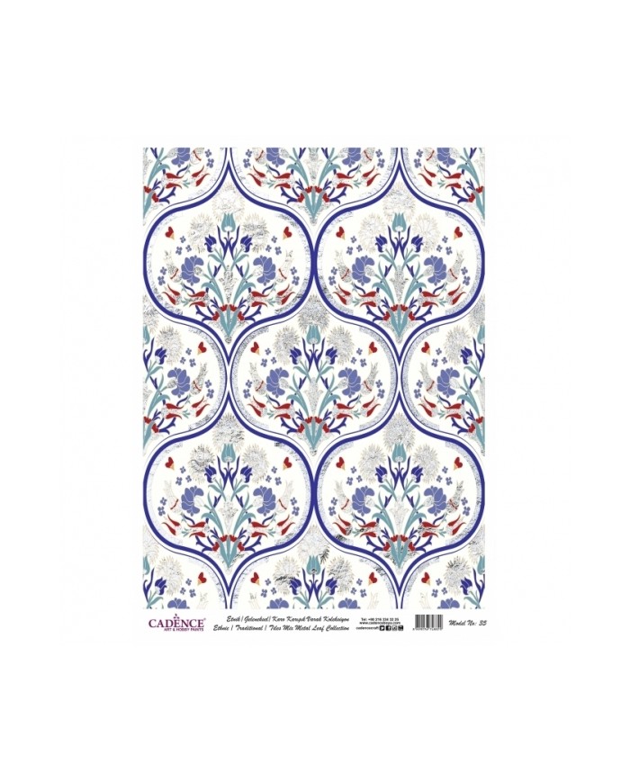 DESENLİ GÜMÜŞ VARAK PİRİNÇ DEKOPAJ 30*42 CM MODEL 035