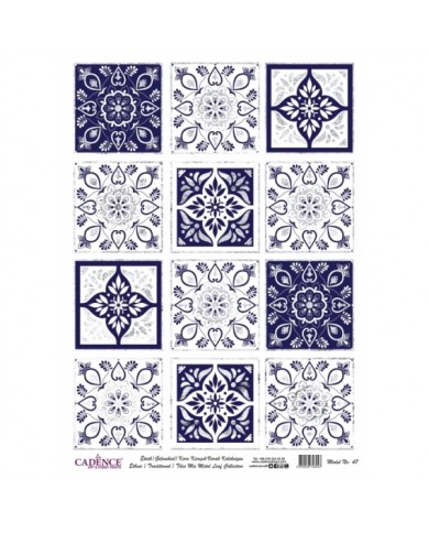 DESENLİ GÜMÜŞ VARAK PİRİNÇ DEKOPAJ 30*42 CM MODEL 047