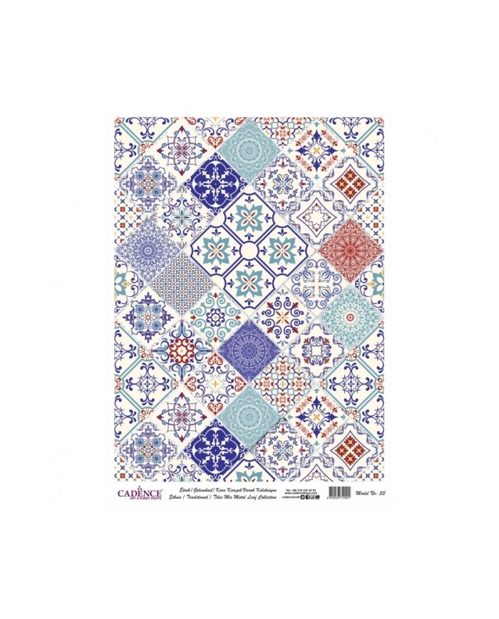 DESENLİ GÜMÜŞ VARAK PİRİNÇ DEKOPAJ 30*42 CM MODEL 053