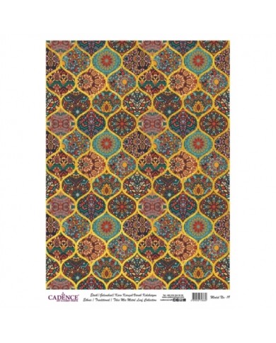 DESENLİ ALTIN VARAK PİRİNÇ DEKOPAJ 30*42 CM MODEL 019