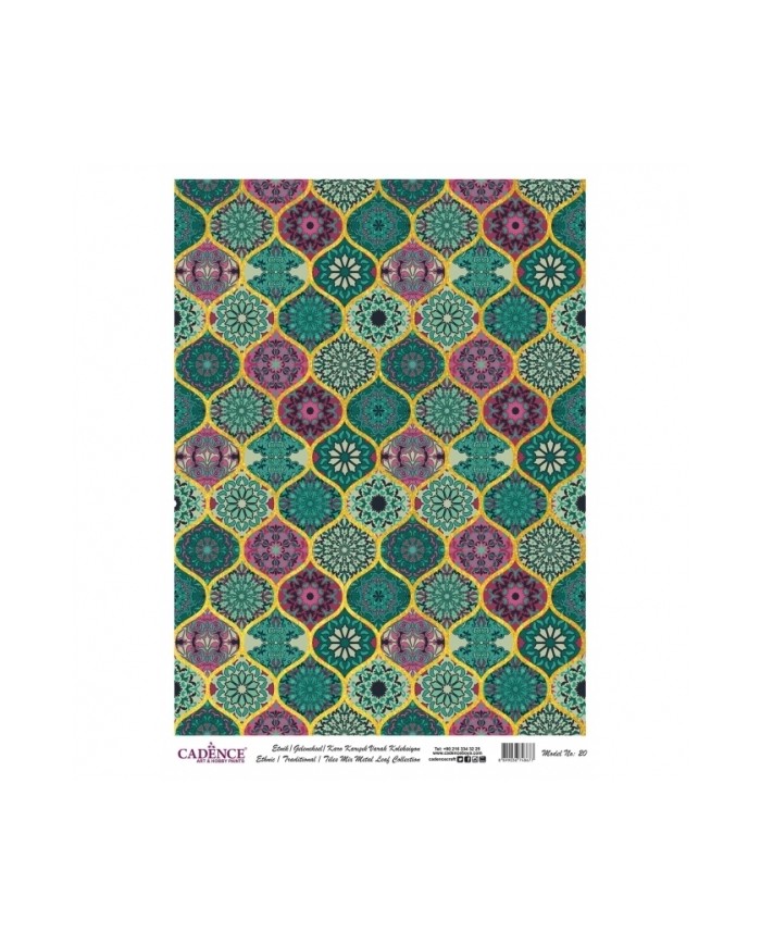 DESENLİ ALTIN VARAK PİRİNÇ DEKOPAJ 30*42 CM MODEL 020