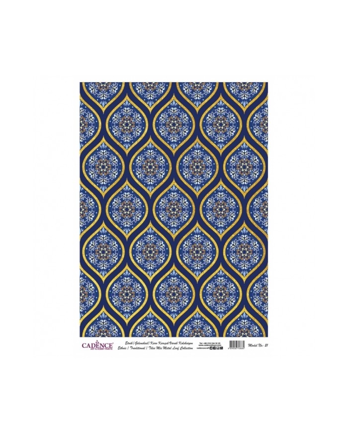 DESENLİ ALTIN VARAK PİRİNÇ DEKOPAJ 30*42 CM MODEL 021