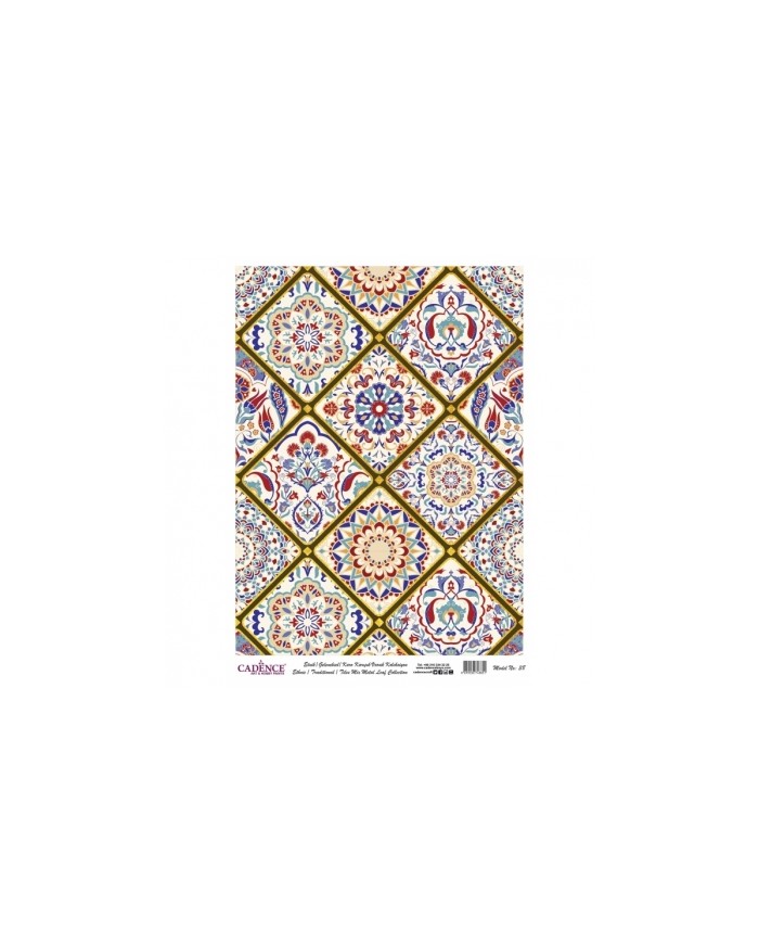 DESENLİ ALTIN VARAK PİRİNÇ DEKOPAJ 30*42 CM MODEL 038