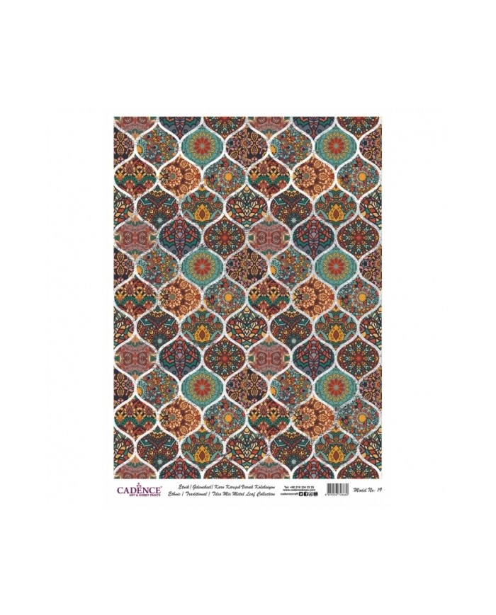 DESENLİ GÜMÜŞ VARAK PİRİNÇ DEKOPAJ 30*42 CM MODEL 019